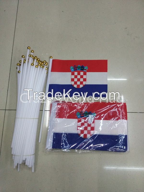 Hand Waving Polyester Flag 14*21cm #8 Croatia National Flag