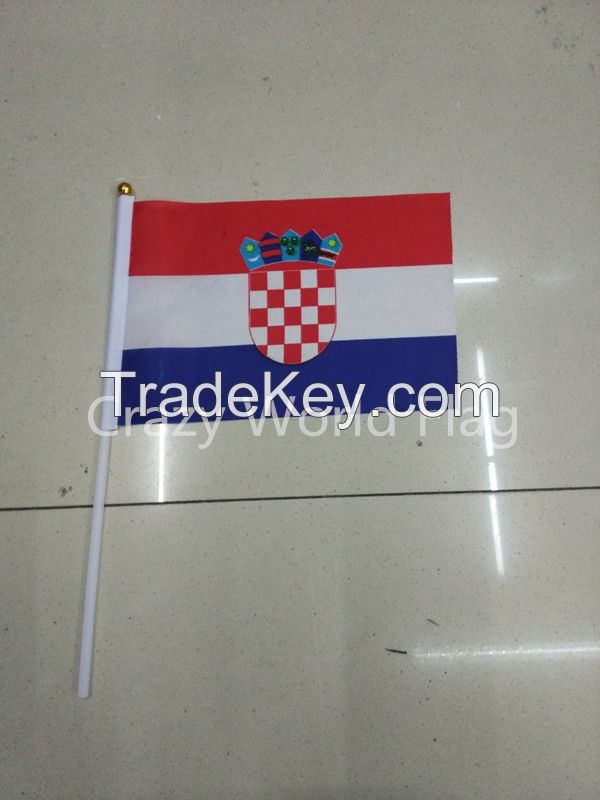 Hand Waving Polyester Flag 14*21cm #8 Croatia National Flag