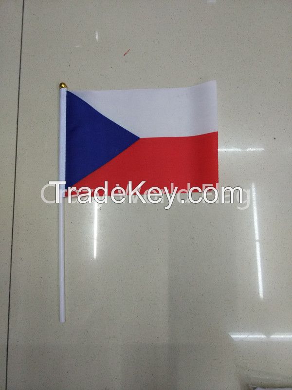 Hand Waving Polyester Flag 14*21cm #8 CzechRepublic National Flag