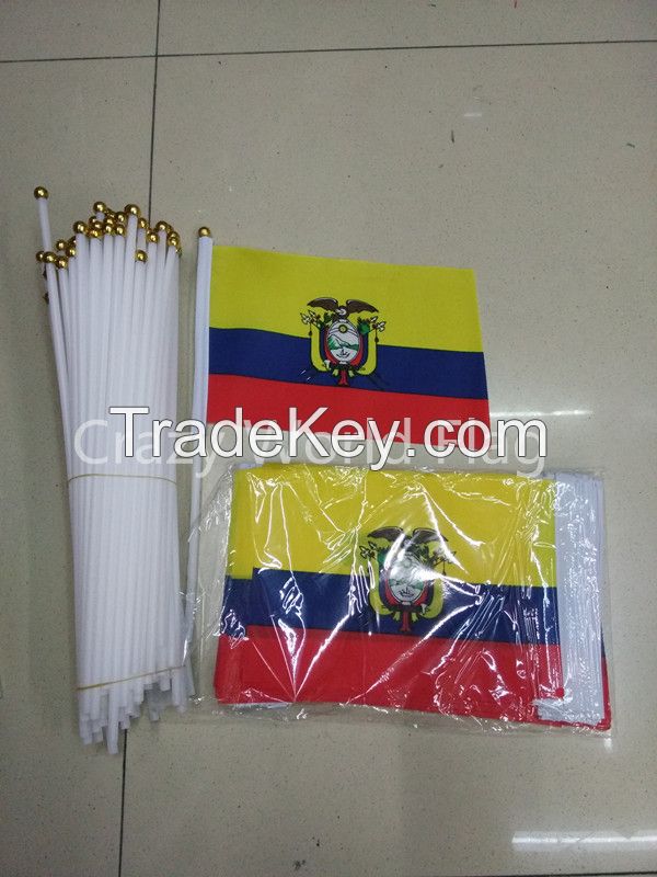 Hand Waving Polyester Flag 14*21cm #8 Ecuador National Flag