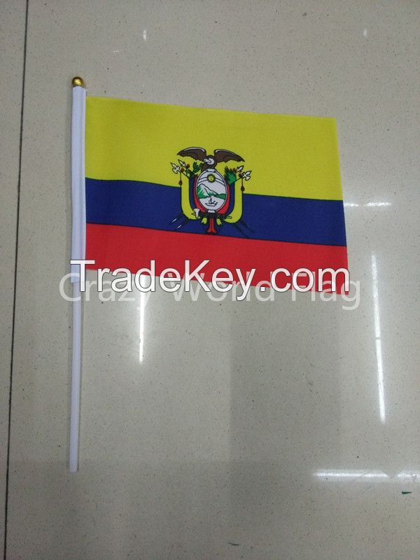 Hand Waving Polyester Flag 14*21cm #8 Ecuador National Flag