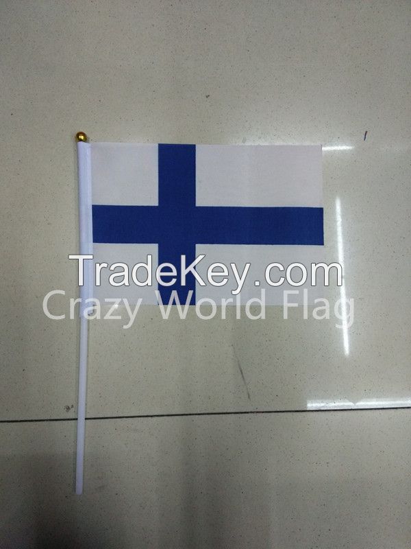 Hand Waving Polyester Flag 14*21cm #8 Finland National Flag