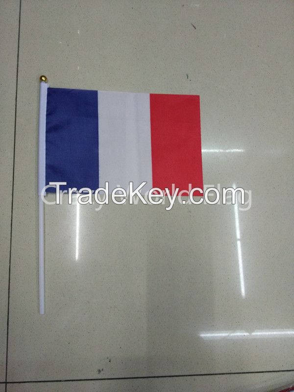 Hand Waving Polyester Flag 14*21cm #8 France National Flag