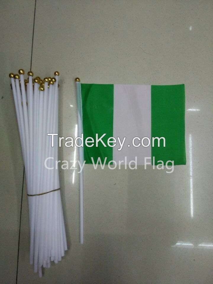 Hand Waving Polyester Flag 14*21cm #8 Nigeria National Flag