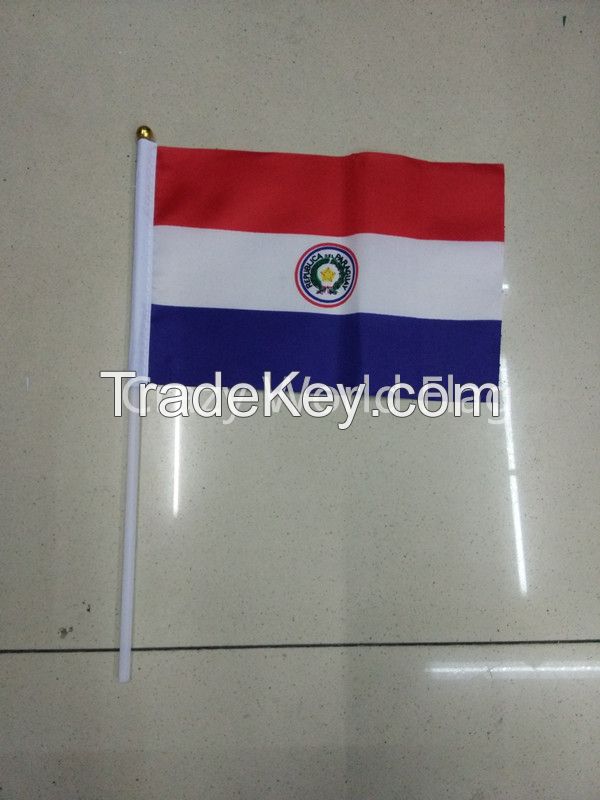 Hand Waving Polyester Flag 14*21cm #8 Paraguay National Flag