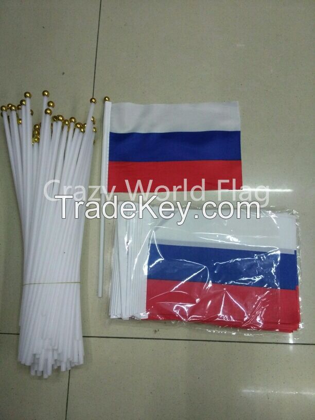 Hand Waving Polyester Flag 14*21cm #8 RussianFederation National Flag
