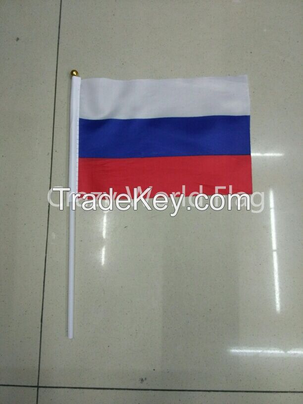 Hand Waving Polyester Flag 14*21cm #8 RussianFederation National Flag
