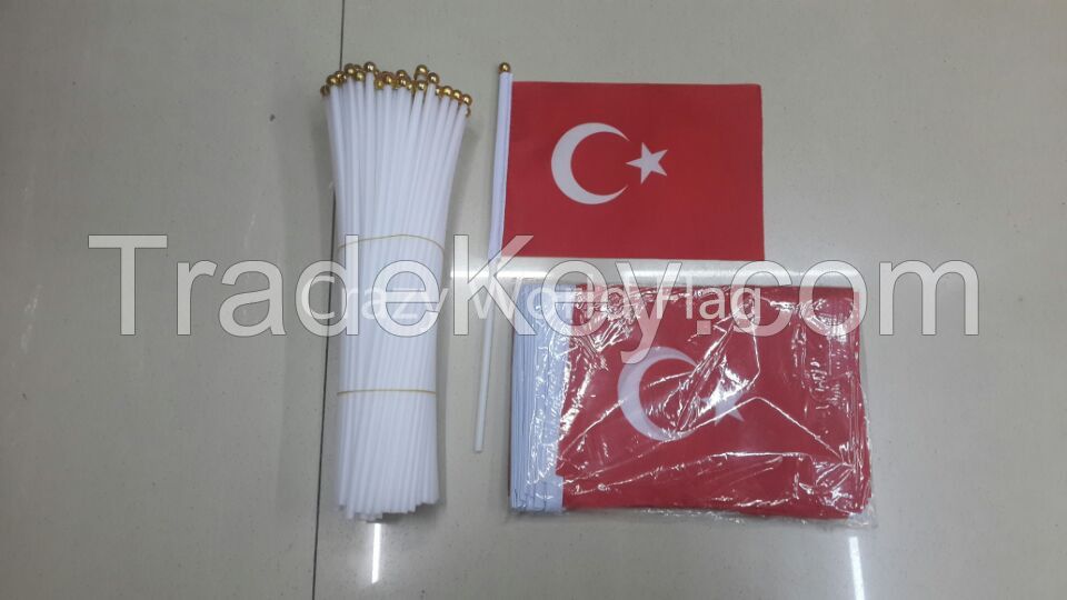 Hand Waving Polyester Flag 14*21cm #8 Turkey National Flag