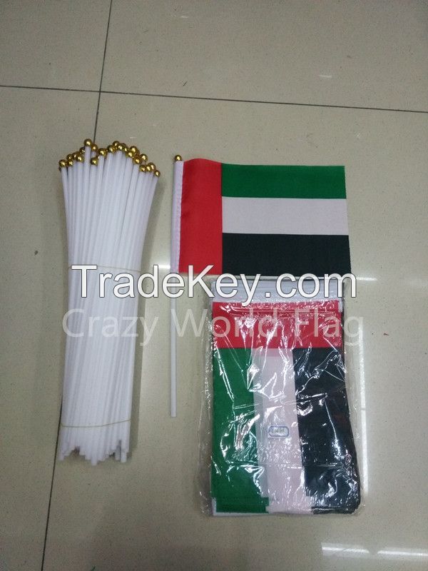Hand Waving Polyester Flag 14*21cm #8 ArabEmirat National Flag