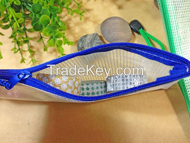 PVC mesh zipper Bag, Document Bag