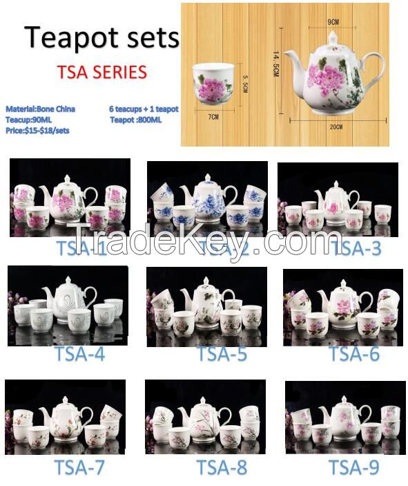 Ceramic teapot set. Bone China teapot set