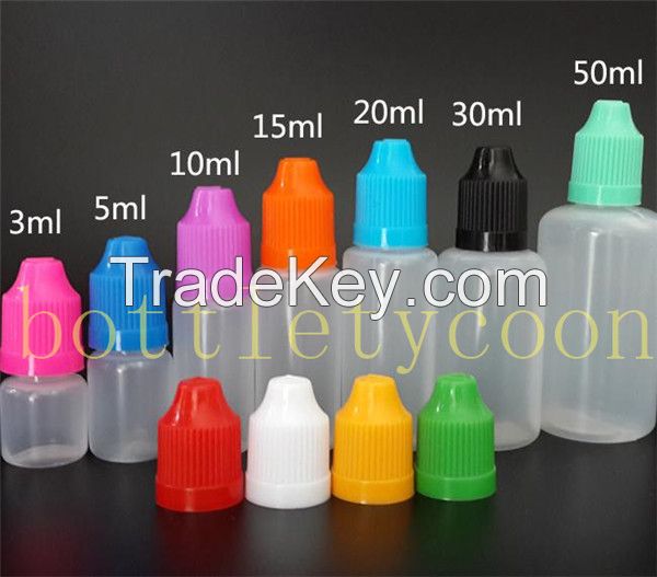 Empty E Liquid Plastic Dropper Bottles with Child Proof Bottle caps