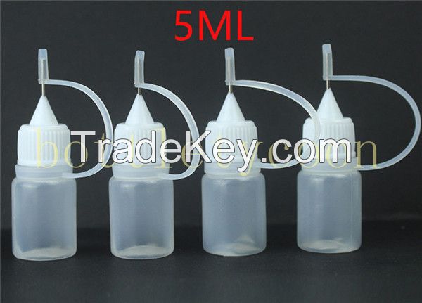 Empty E Liquid Plastic Dropper Bottles with Metal needle cap