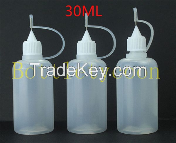 Empty E Liquid Plastic Dropper Bottles with Metal needle cap