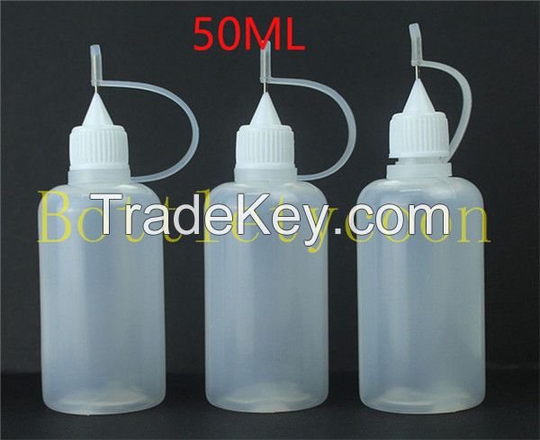 Empty E Liquid Plastic Dropper Bottles with Metal needle cap