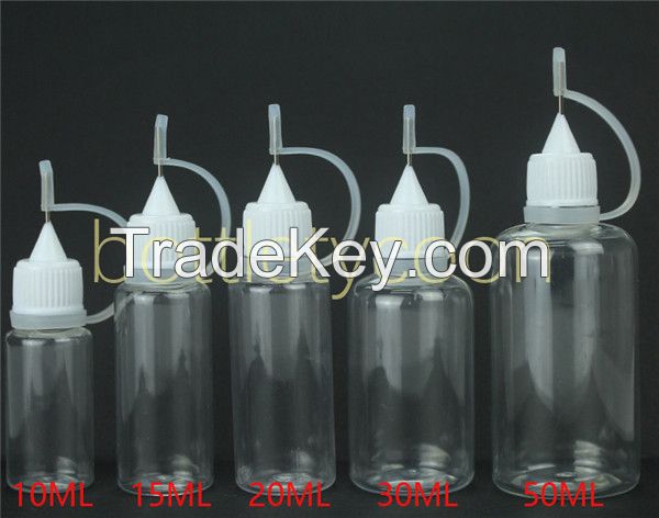 Empty E Liquid Plastic Dropper Bottles with Metal needle cap PET