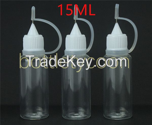 Empty E Liquid Plastic Dropper Bottles with Metal needle cap PET