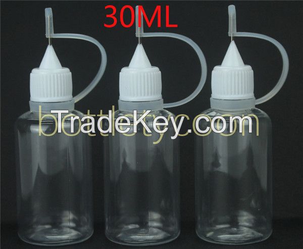 Empty E Liquid Plastic Dropper Bottles with Metal needle cap