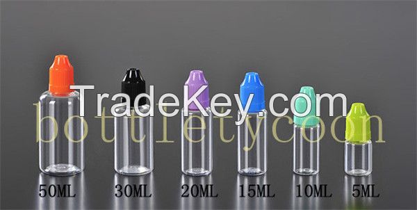 Empty E Liquid Plastic Dropper Bottles with Child Proof Bottle caps Ti