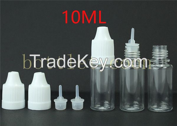 Empty E Liquid Plastic Dropper Bottles with Child Proof Bottle caps Ti