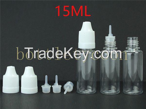 Empty E Liquid Plastic Dropper Bottles with Child Proof Bottle caps Ti