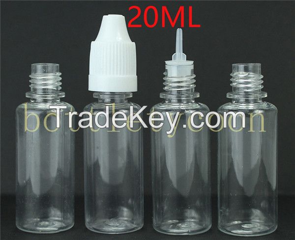 Empty E Liquid Plastic Dropper Bottles with Child Proof Bottle caps Ti