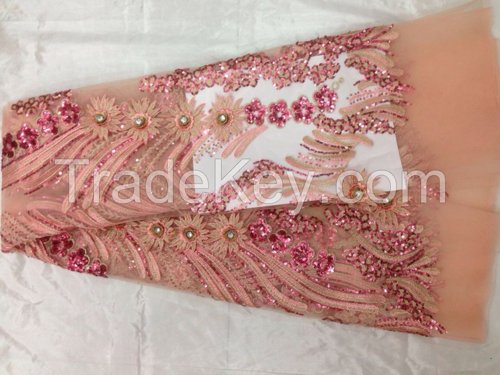 Sequins lace fabric. special lace fabric