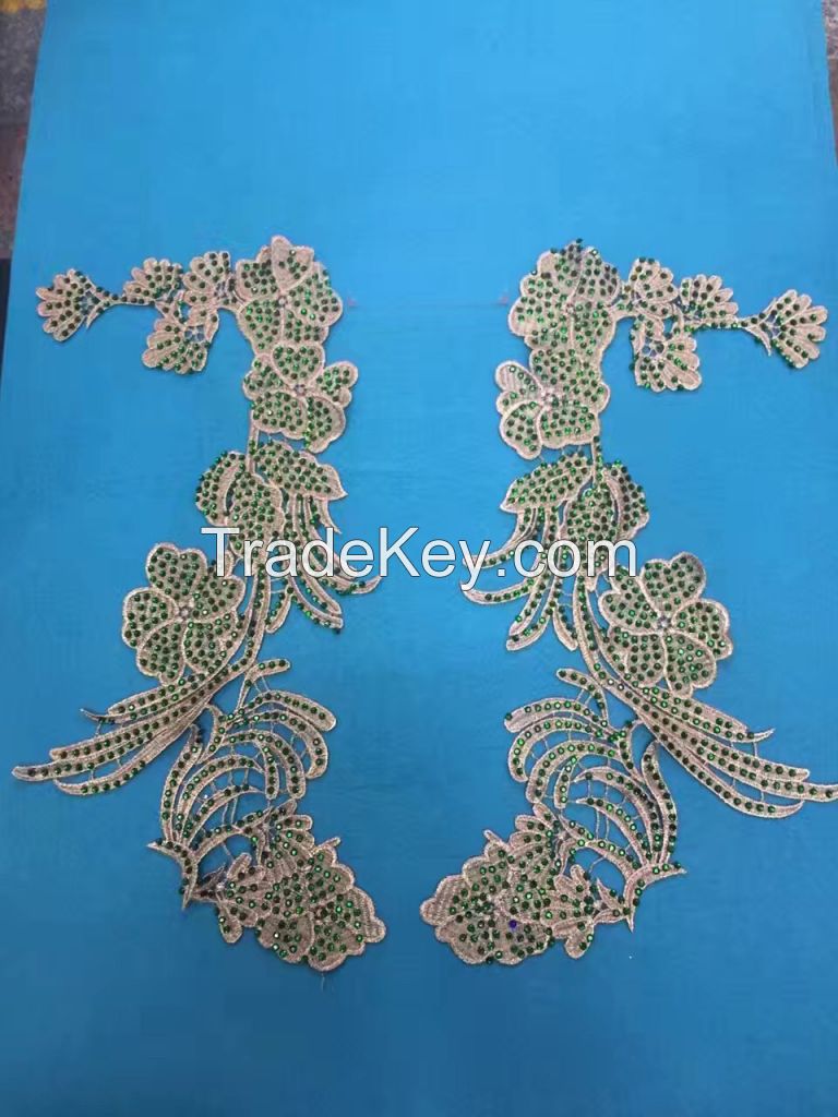 wedding dress accessory lace appliques gold