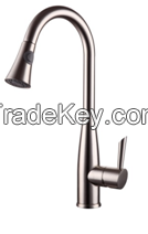 Luxary pull-down single lever handle brass faucet