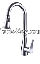 Luxary pull-down single lever handle brass faucet