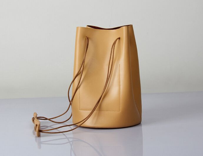 Simple Retro Cow Leather bucket Tote bags