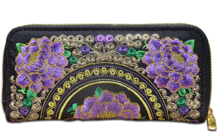 Vintage Ethnic National style Flower Embroidered Coin Purses