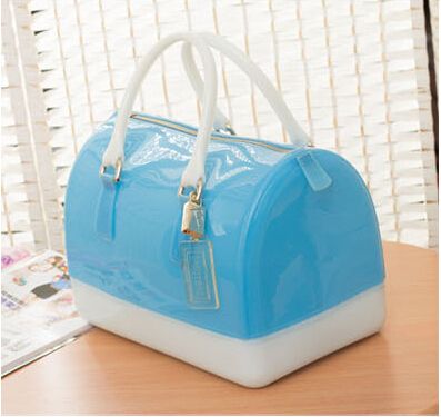 Transparent Shining Candy color Jelly Pillow-shaped shoulder handbag tote bag