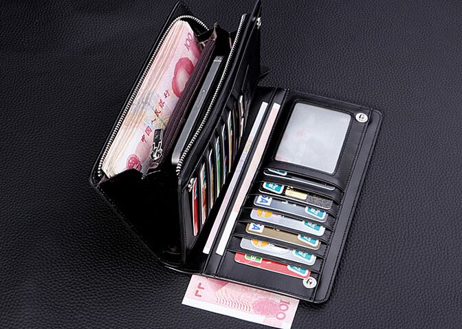 Mens Business Leather Card Cash Holder Bifold Wallet 