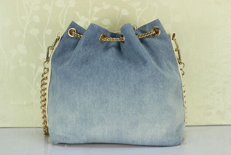 Fahion Barrel Styled bag with diamand leisure jeans handbag