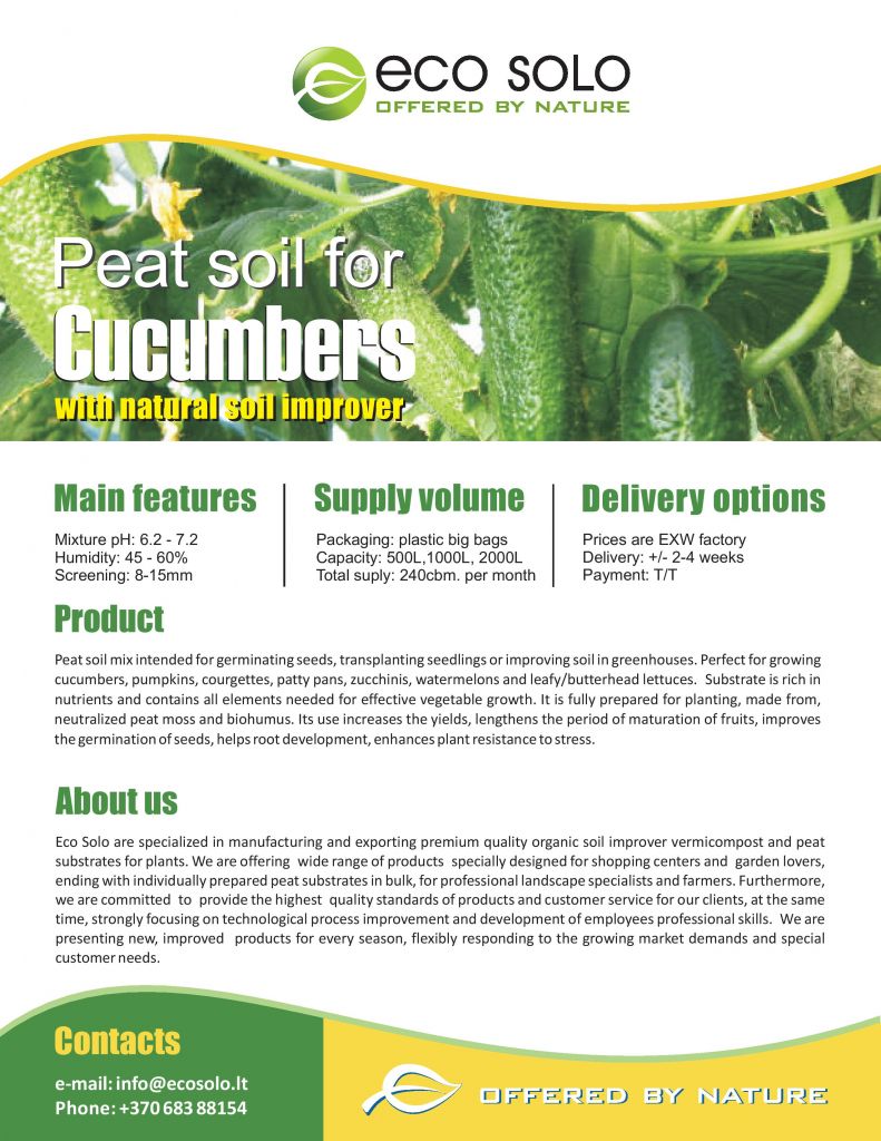 Peat soil for cucumbers