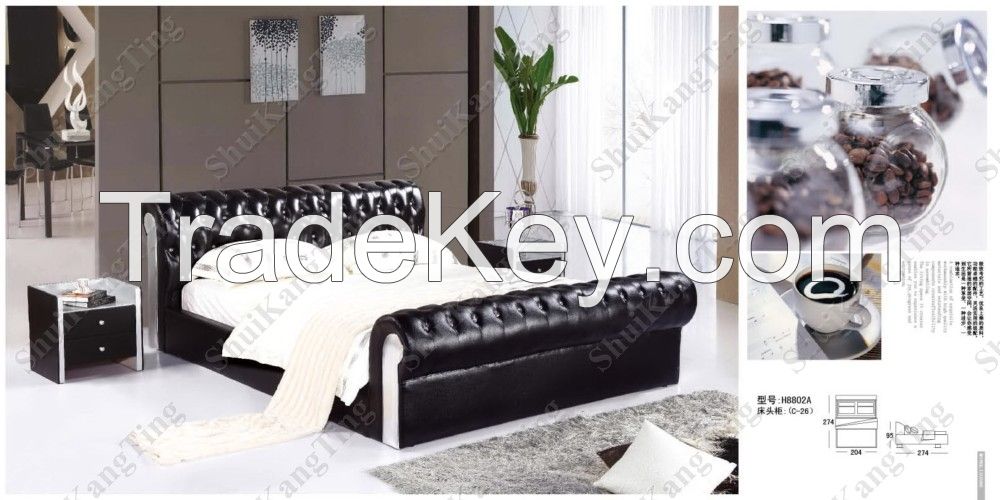 1.8*2.0 Geniune Leather Soft Bed European Style