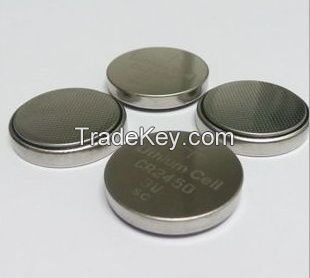 primary 3.0V LiMnO2 button cell batteries CR2450 lithium car key batte