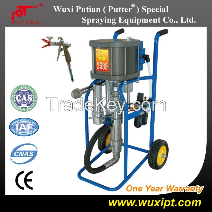 PT9c (2539)-1 is a robust, versatile, high performance Airless Paint Sprayer with the most advanced pneumatic pump up to date, ideal for steel structure and ship factories.