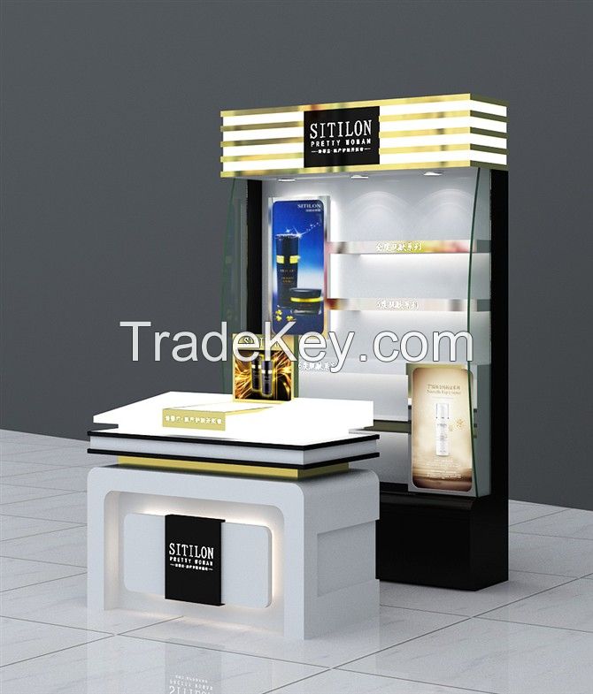 Fashionable Wooden Cosmetic Display Cabinet And Showcase 