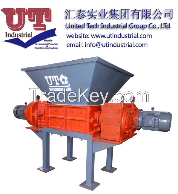 Multifuctional twin shaft shredder/ two shrears shredder/ recycled solid waste crusher machine shredder manufacturer