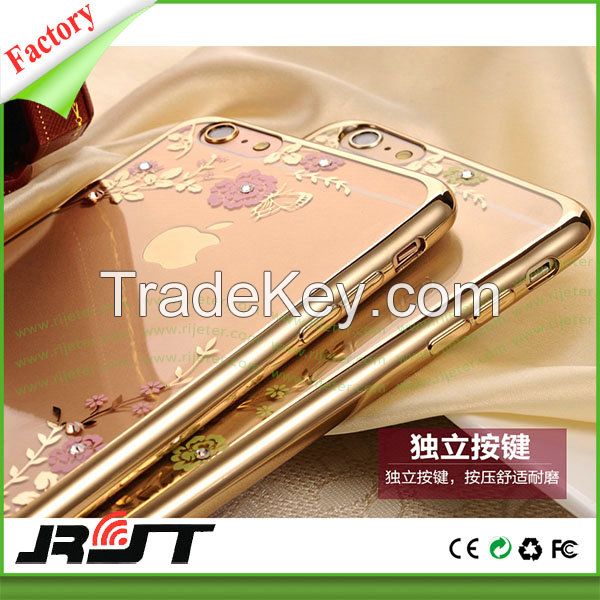 Secret Garden Flower Pattern Electroplate TPU Phone Cases for iPhone 6 6s Case