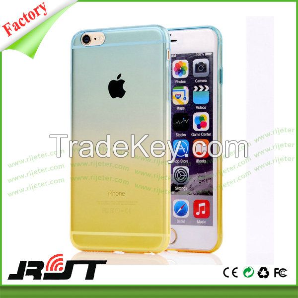 Mobile Accessories Transparent TPU Gradual Color Changing Cell Phone Cases for iPhone 6