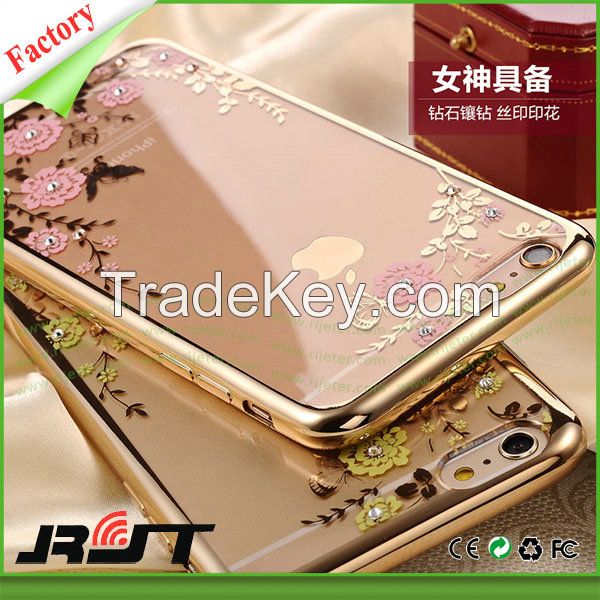 Secret Garden Flower Pattern Electroplate TPU Phone Cases for iPhone 6 6s Case