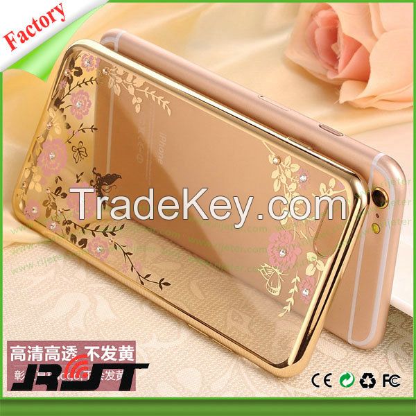 Secret Garden Flower Pattern Electroplate TPU Phone Cases for iPhone 6 6s Case