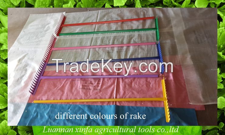 different colour of garden rake with steel handle