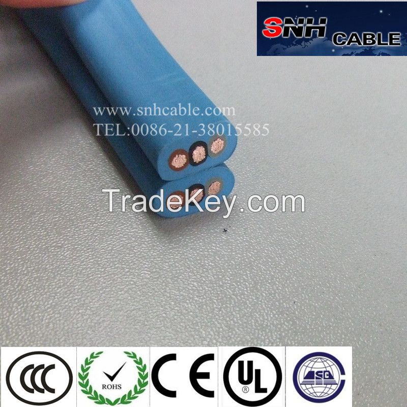 copper conductor Flexible Rubber Flat Pump Cable