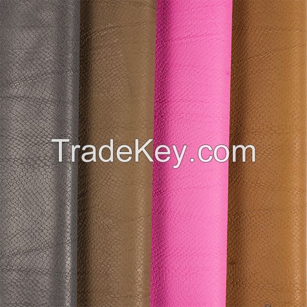 Brushed snake grain PU synthetic leather for shoes