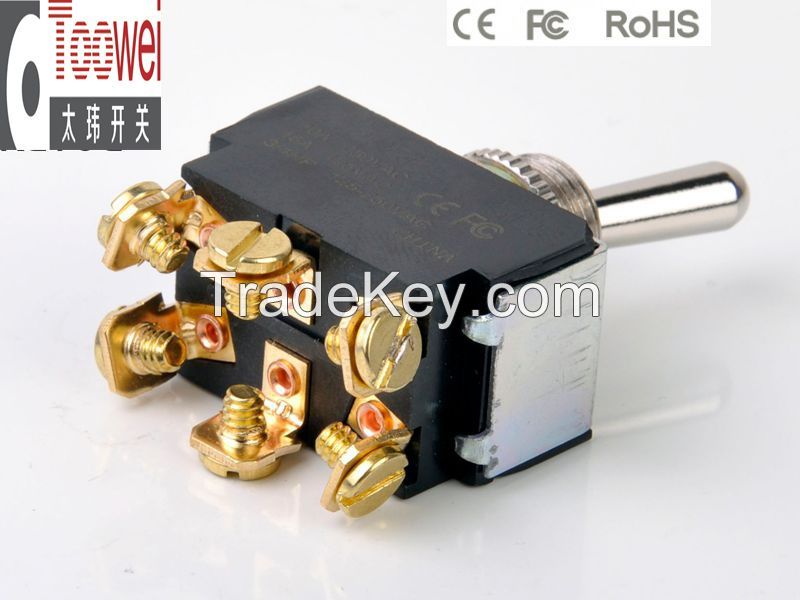  ON-ON Toggle switch DPDT 12mm 10A 250V Rocker switches T6022W