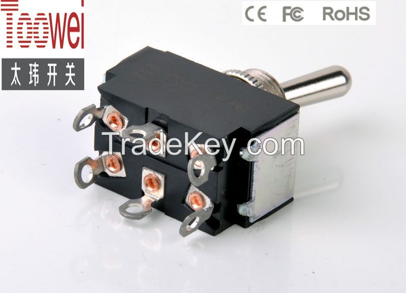 ON-ON Toggle switch DPDT M12 10A 250V Rocker switches T6022U